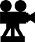 Movie camera on tripod